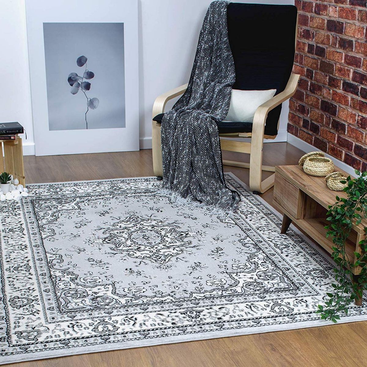 MODA ALFOMBRAS - ALFOMBRA KASHAN KING GRIS 200X290 CM
