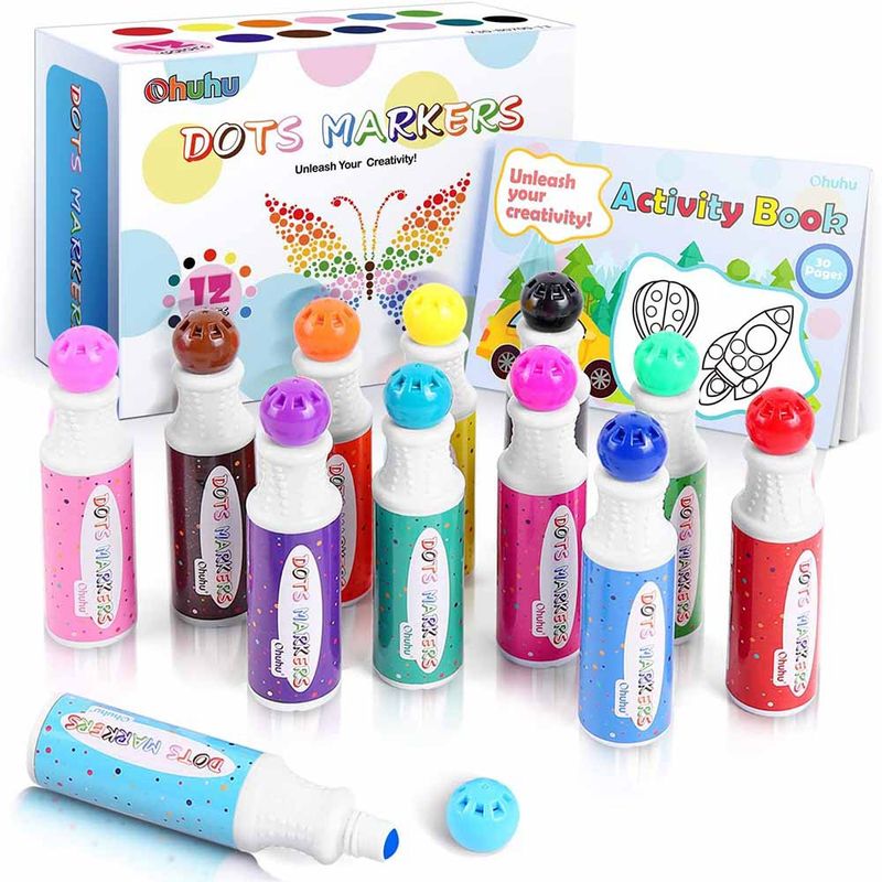 OHUHU - Ohuhu 12 Marcadores De Puntos Lavables Para Niños