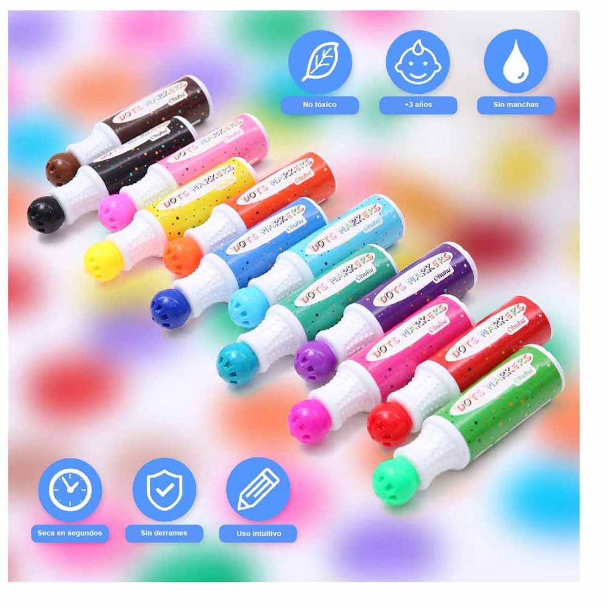 OHUHU - Ohuhu 12 Marcadores De Puntos Lavables Para Niños