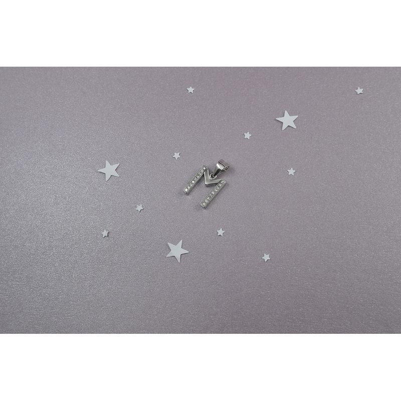 ROSETT - Colgante letras M con circones incoloros Plata 925
