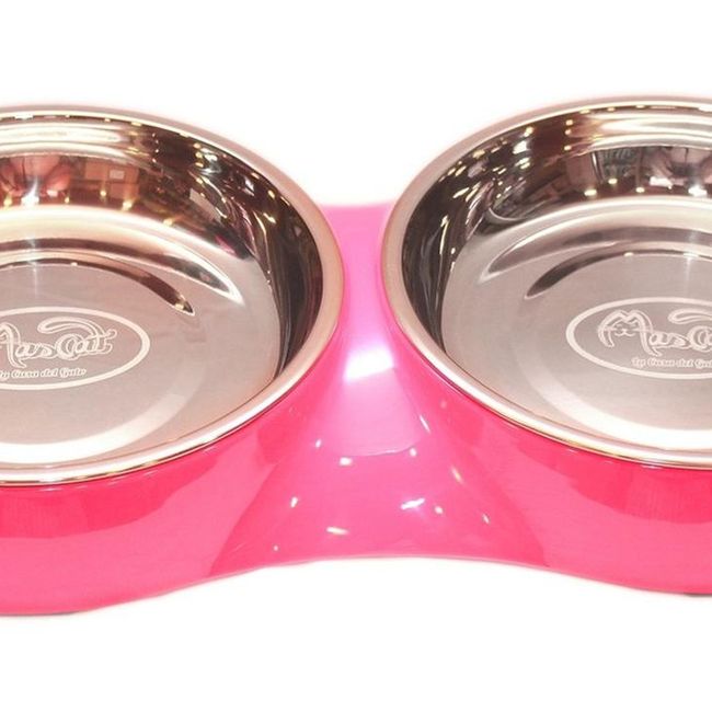 MASCAN - Plato Gato Doble Melamina Sólido Redondo Fucsia Mascan