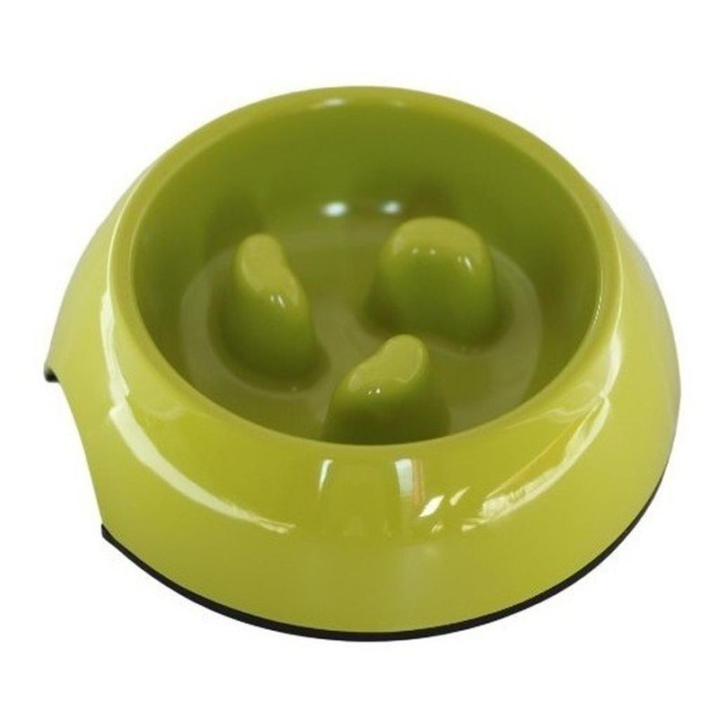 MASCAN - Plato Melamina Anti-ahogo Talla L Verde Perro Mascan.
