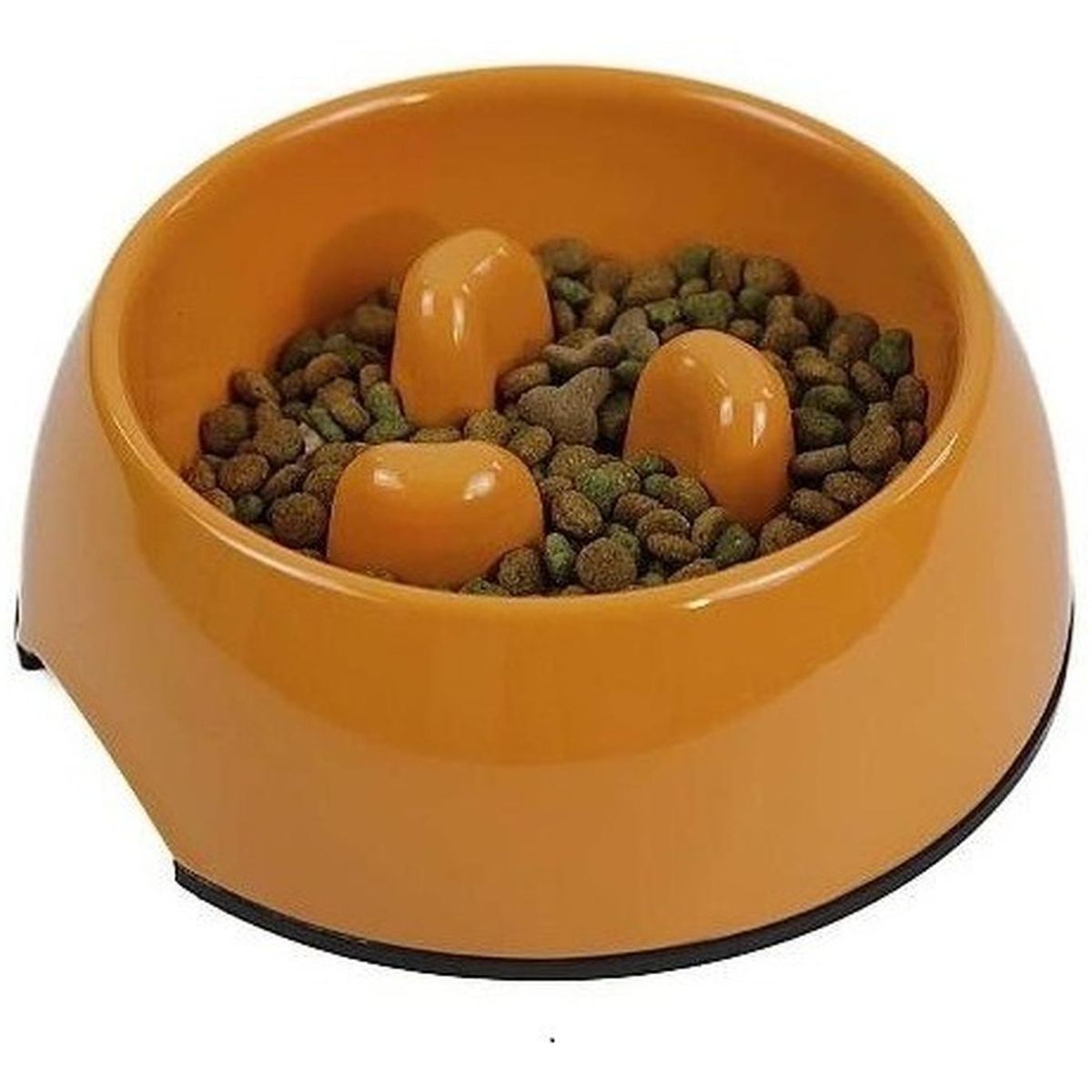 MASCAN - Plato Melamina Anti-ahogo Talla L Naranjo Perro Mascan