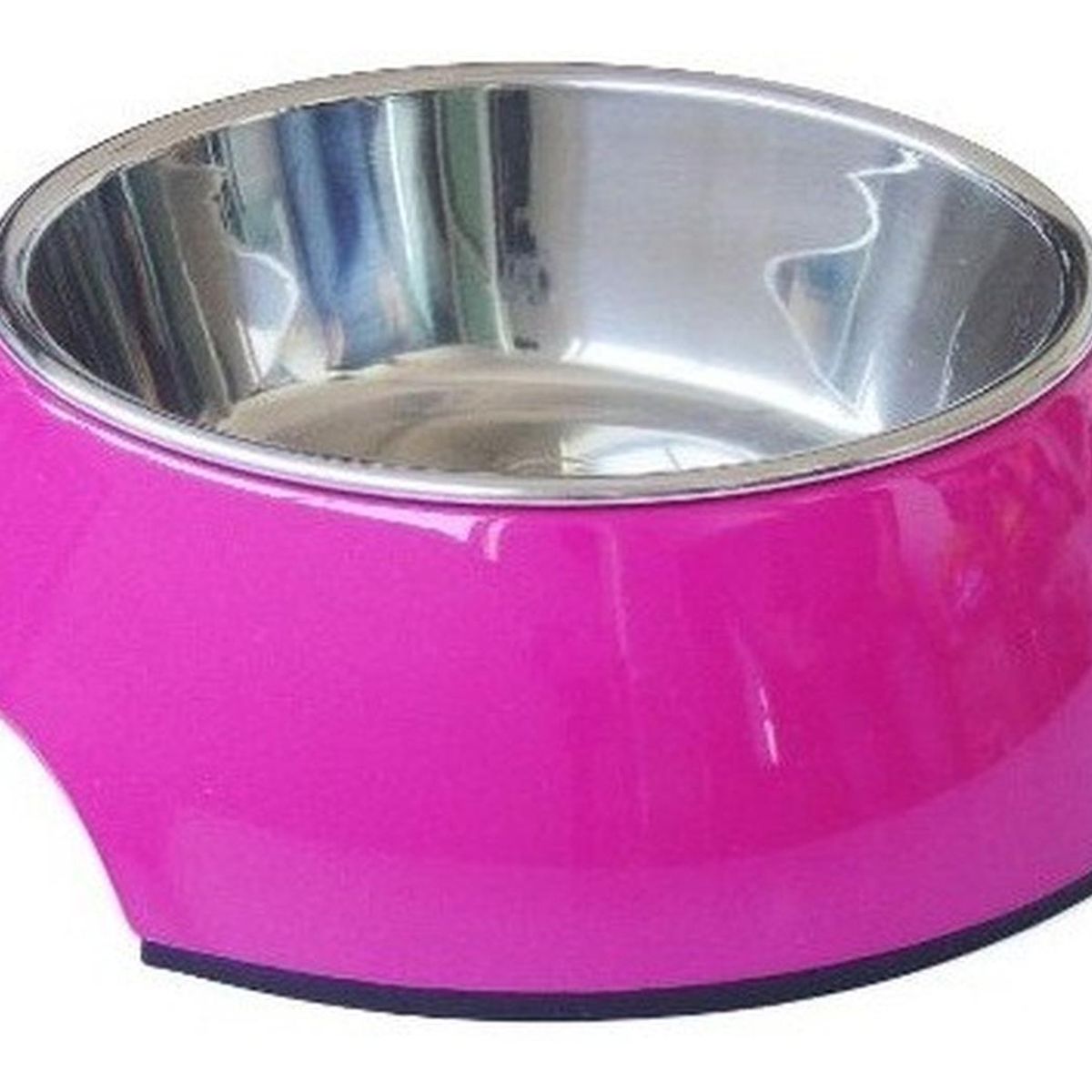 MASCAN - Plato Melamina Sólido Redondo Fucsia Talla S Perro