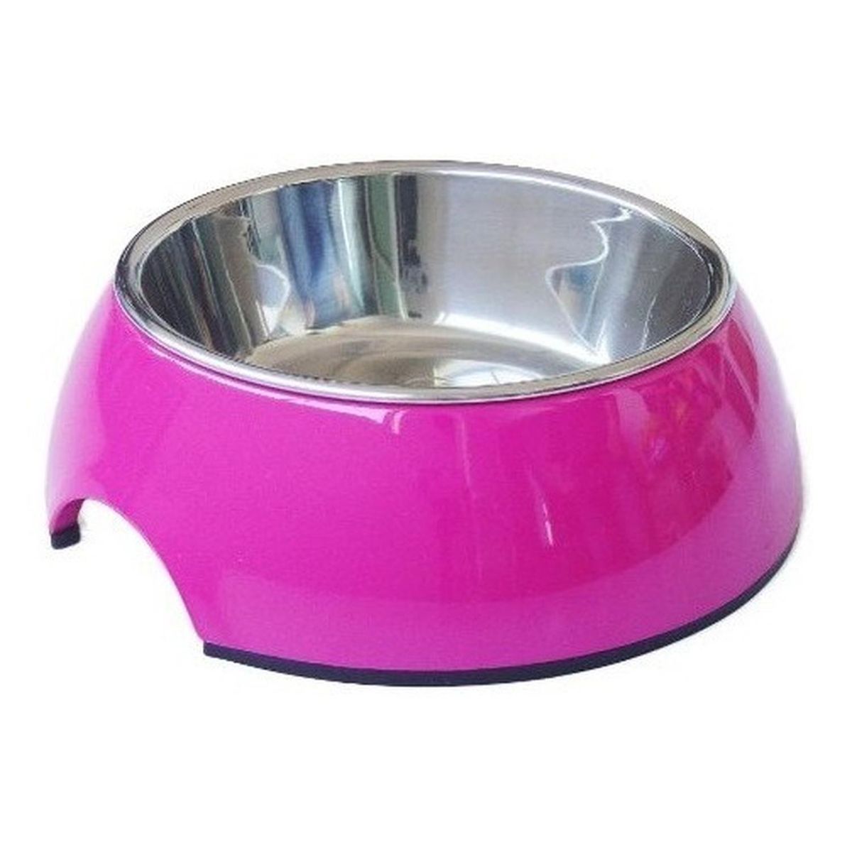 MASCAN - Plato Melamina Sólido Redondo Fucsia Talla S Perro