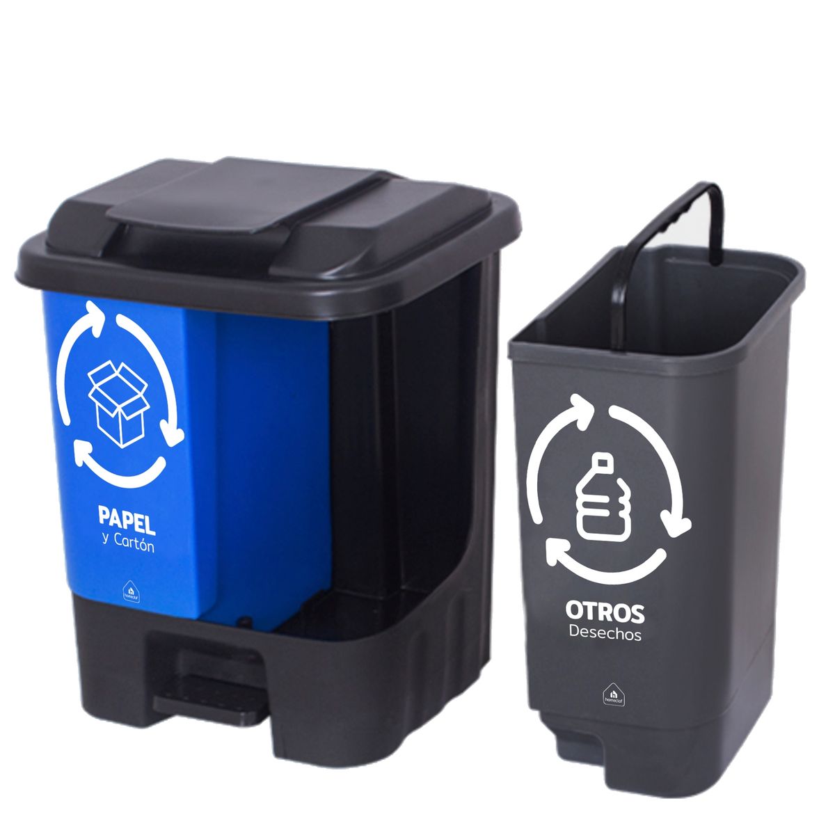 HOMECLAF - Basureros de Reciclaje 40L Papel y Otros Desechos