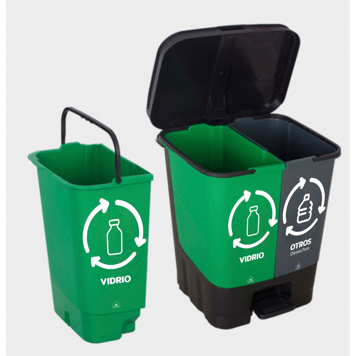 HOMECLAF - Basureros de Reciclaje 20L Vidrio y Otros Desechos