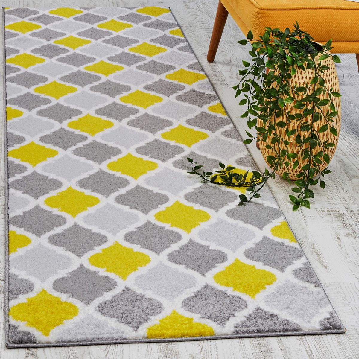 MODA ALFOMBRAS - Alfombra Pasillo Florida Amarilla 70 X 230 CM