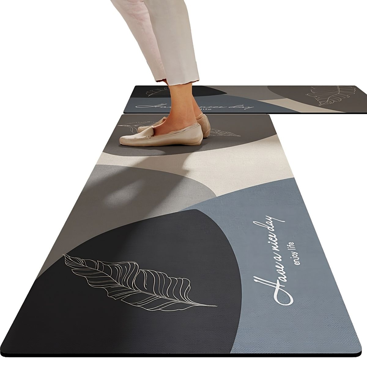 CRUSEC - Set 2 Alfombra 40x120 Y 40x60 Cm Cocina Piso Antideslizante