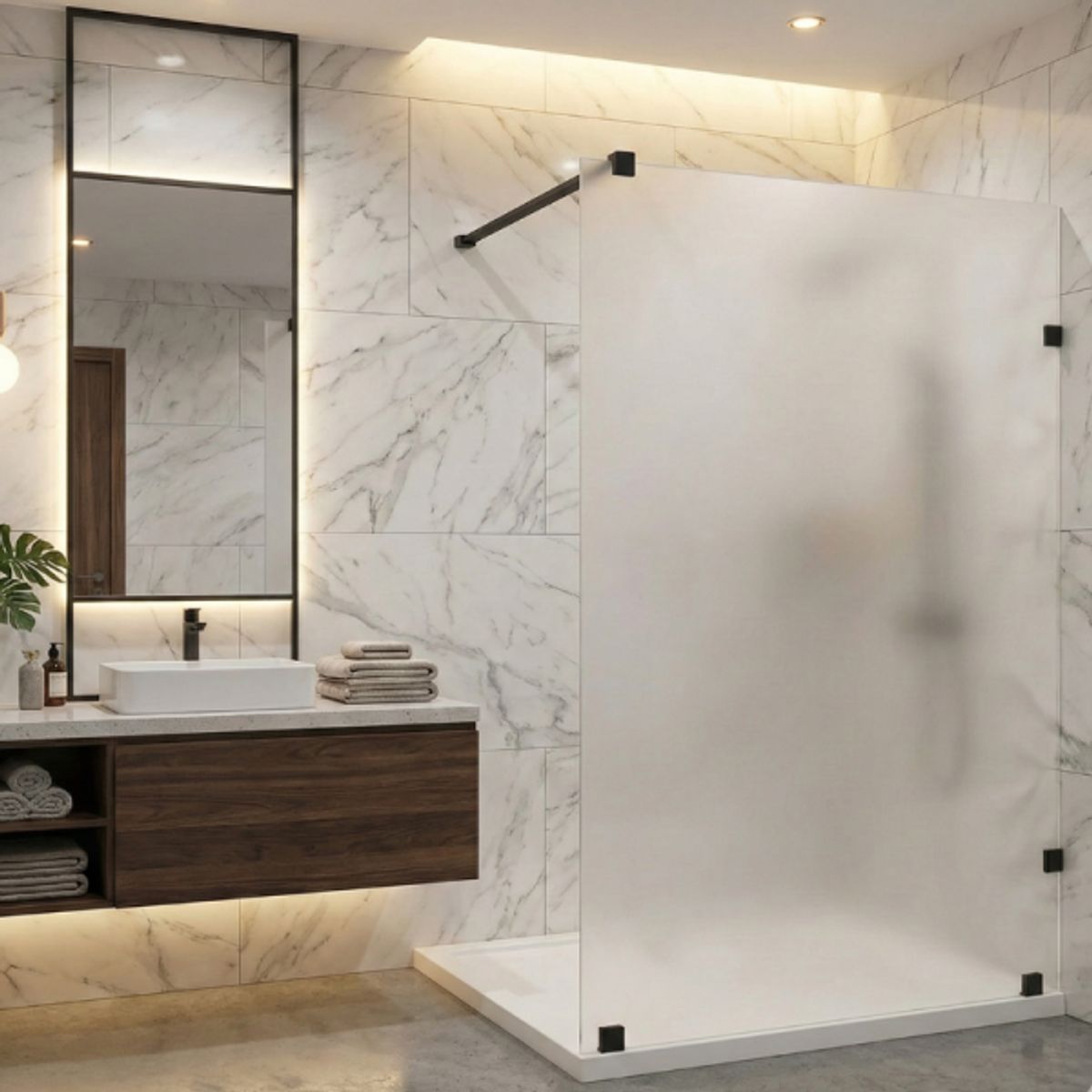 DELL ORTO - Shower door vidrio templado con empavonado 90x190 herraje negro