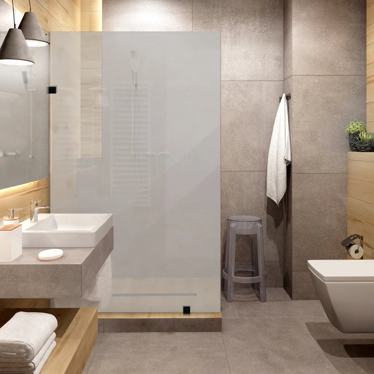 DELL ORTO - Shower door vidrio templado con empavonado 90x190 herraje negro