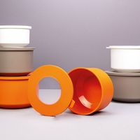 JUEGO 3 POTES REDONDOS C/TAPA 500ML,1L,2L NARANJO