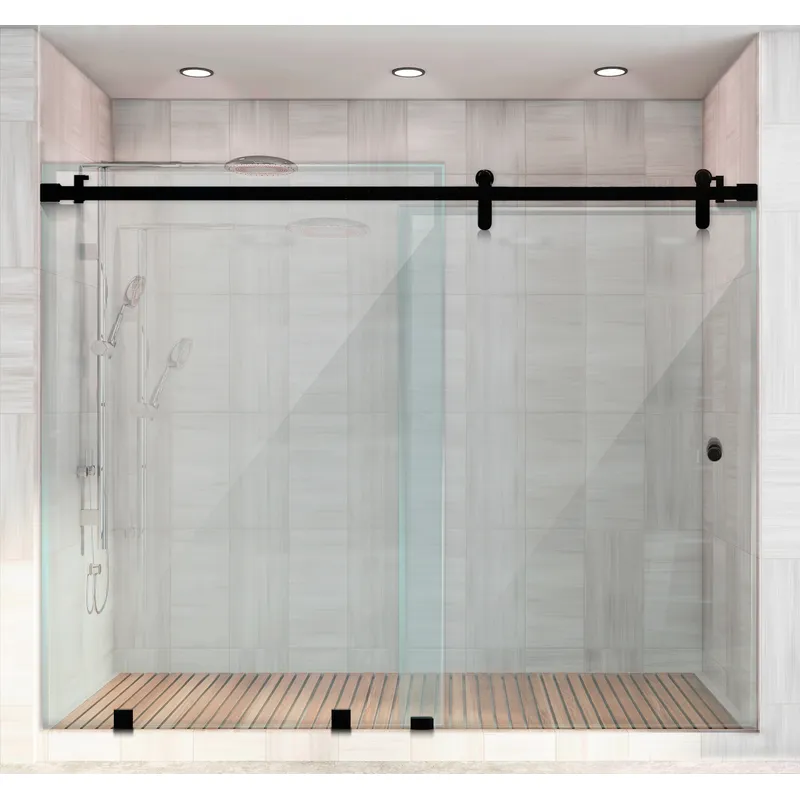 DELL ORTO - Shower door corredera vidrio templado 120-130x190 herraje negro