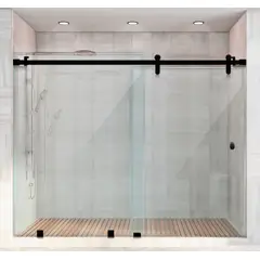 DELL ORTO - Shower door corredera vidrio templado 120-130x190 herraje negro