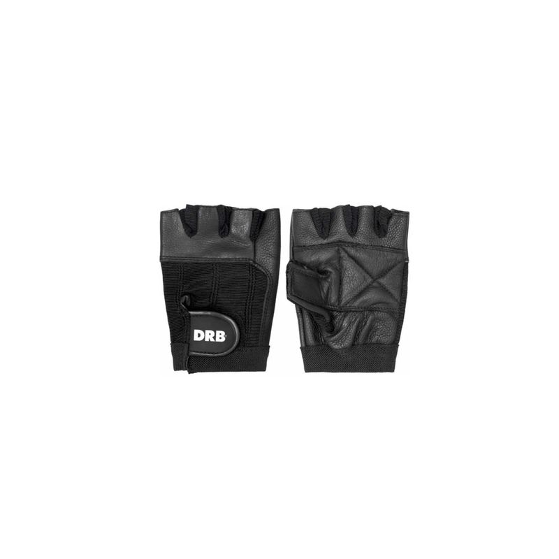DRB - Guantes Fitness Cuero Spandex Drb Negro Pesas Y Gimnasio