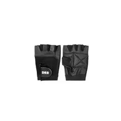 DRB - Guantes Fitness Cuero Spandex Negro Pesas Y Gimnasio