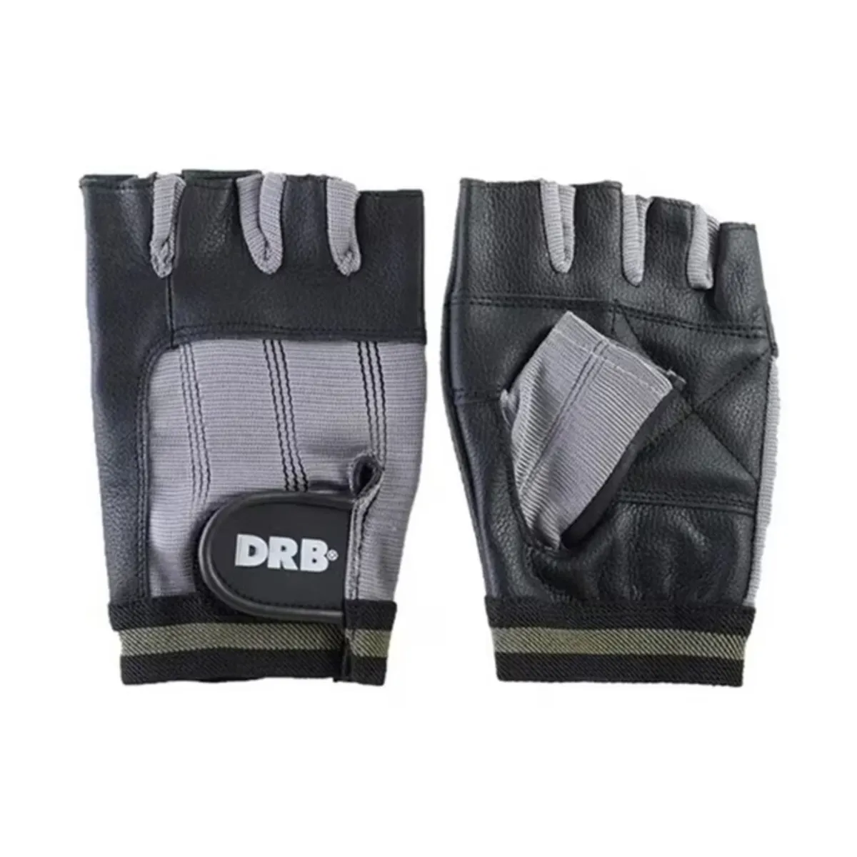 DRB - Guantes Fitness Cuero Spandex Drb Negro Pesas Y Gimnasio