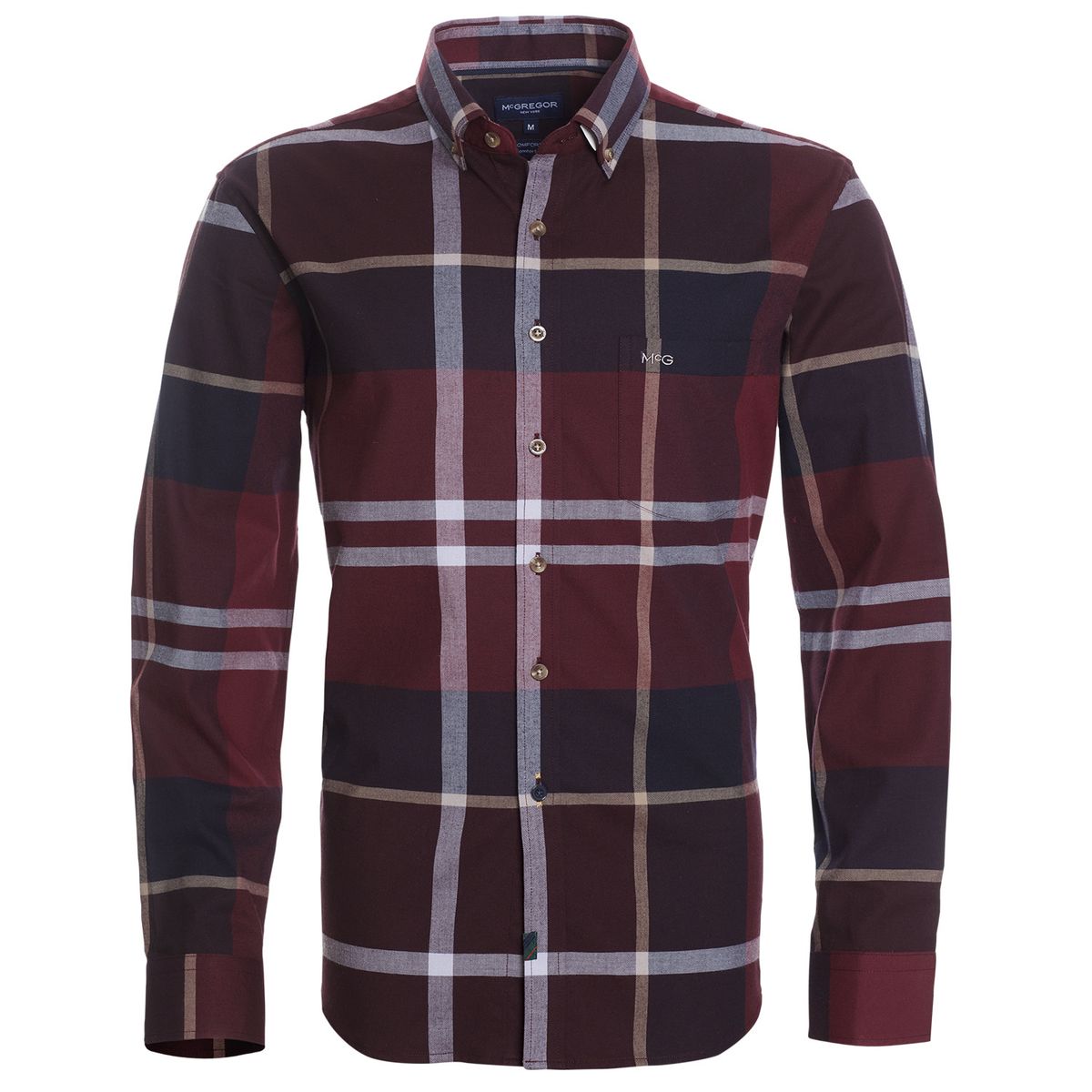 MCGREGOR - CAMISA MANGA LARGA VILLELA CUADRILLÉ YD REGULAR FIT SPANDEX MCGREGOR