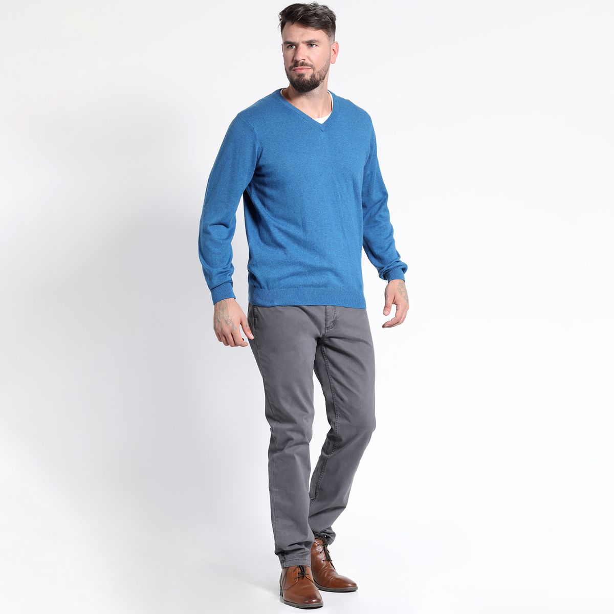 MCGREGOR - SWEATER MANGA LARGA MELANGE CUELLO V MCGREGOR