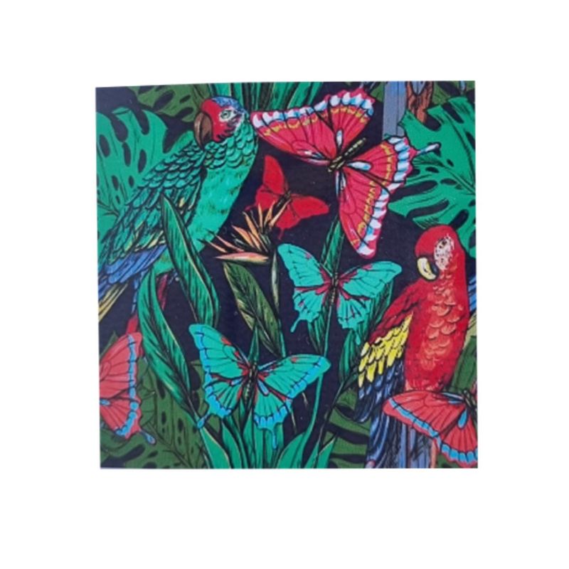 GENERICO - Pintura con diamantes - Guacamayos y mariposas 30X30