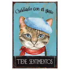 GENERICO - CARTEL CUIDADO CON EL GATO...