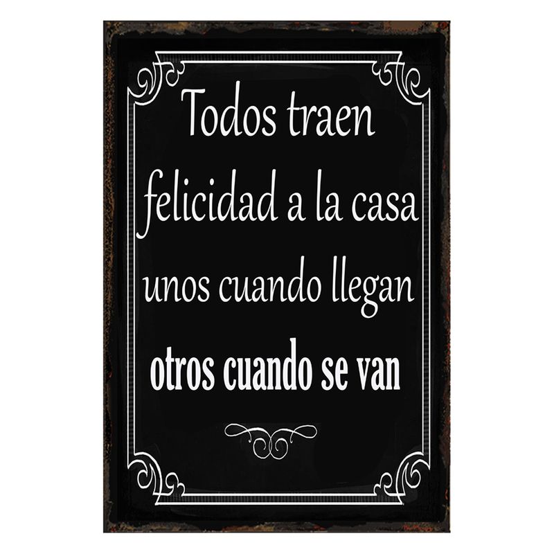 GENERICO - CARTEL  TODOS TRAEN FELICIDAD A LA CASA...