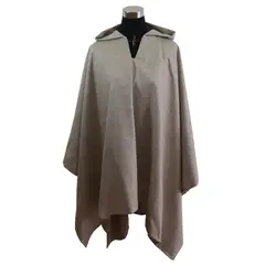 BELLAVISTA OVEJA TOME - Poncho Lana Seda Capucha - Largo - Beige - Café Claro