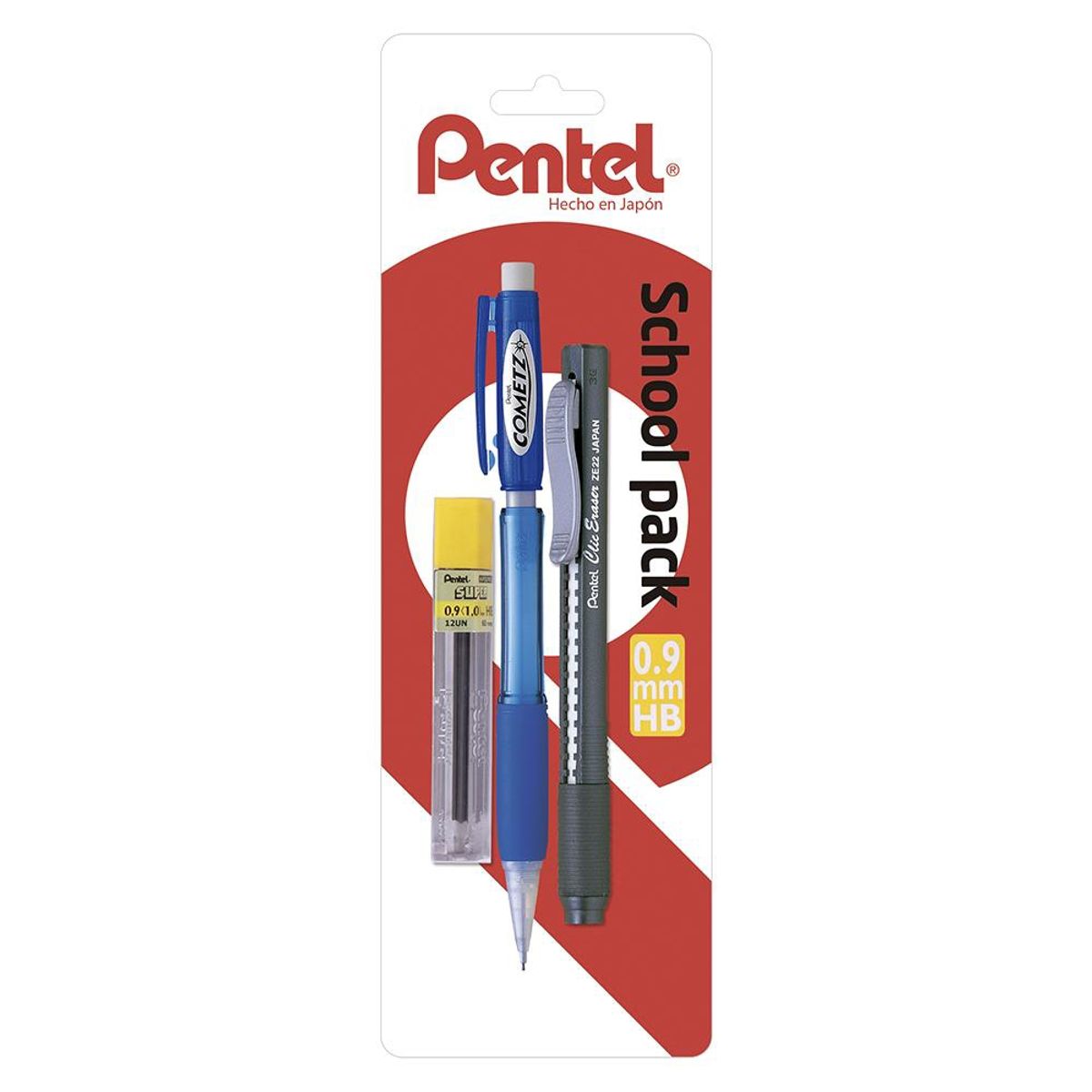 PENTEL - Set Portaminas Cometz 0,9 Minas Portagoma Pentel