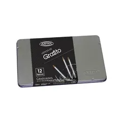 ARTEL - Estuche Métalico 12 Lápices Graduados