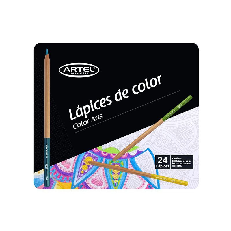 ARTEL - Estuche Métalico 24 Lápices de Colores Artel ARTEL