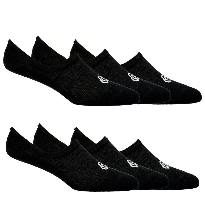 BSOUL - Pack 6 Calcetines No Show Cut Hombre Negro BSOUL