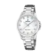 FESTINA - Reloj F20654/1 Crema Mujer Solar Energy