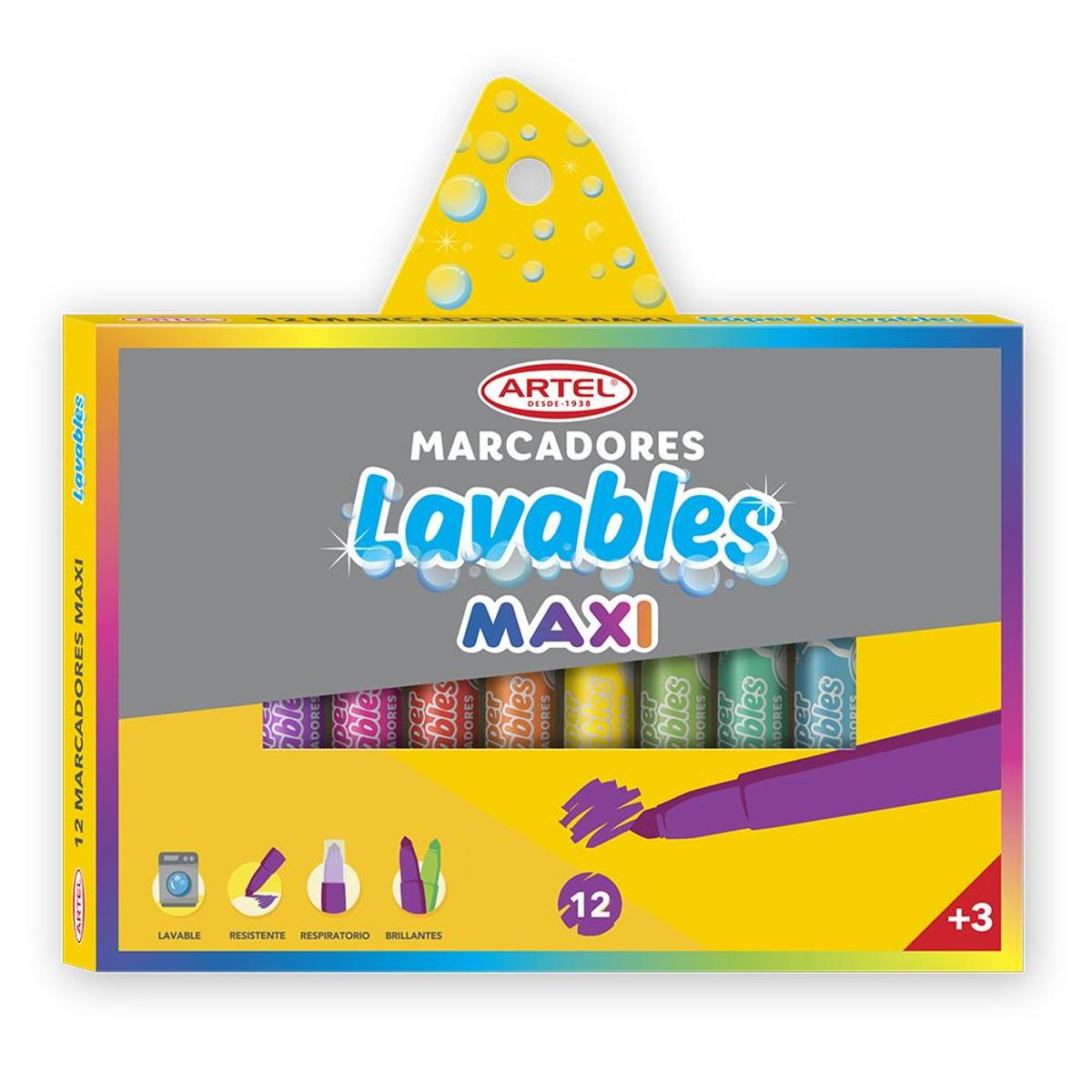 ARTEL - Estuche 12 Marcadores Maxi Lavables Artel