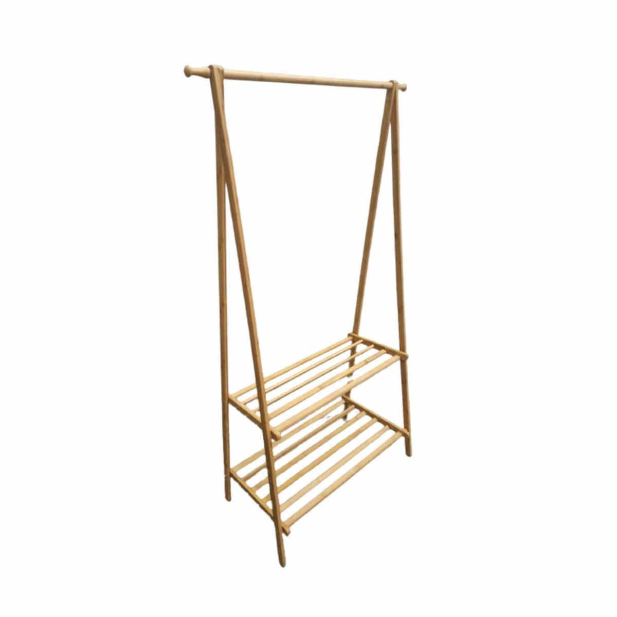 GENERICO - Perchero organizador de ropa 2 niveles madera