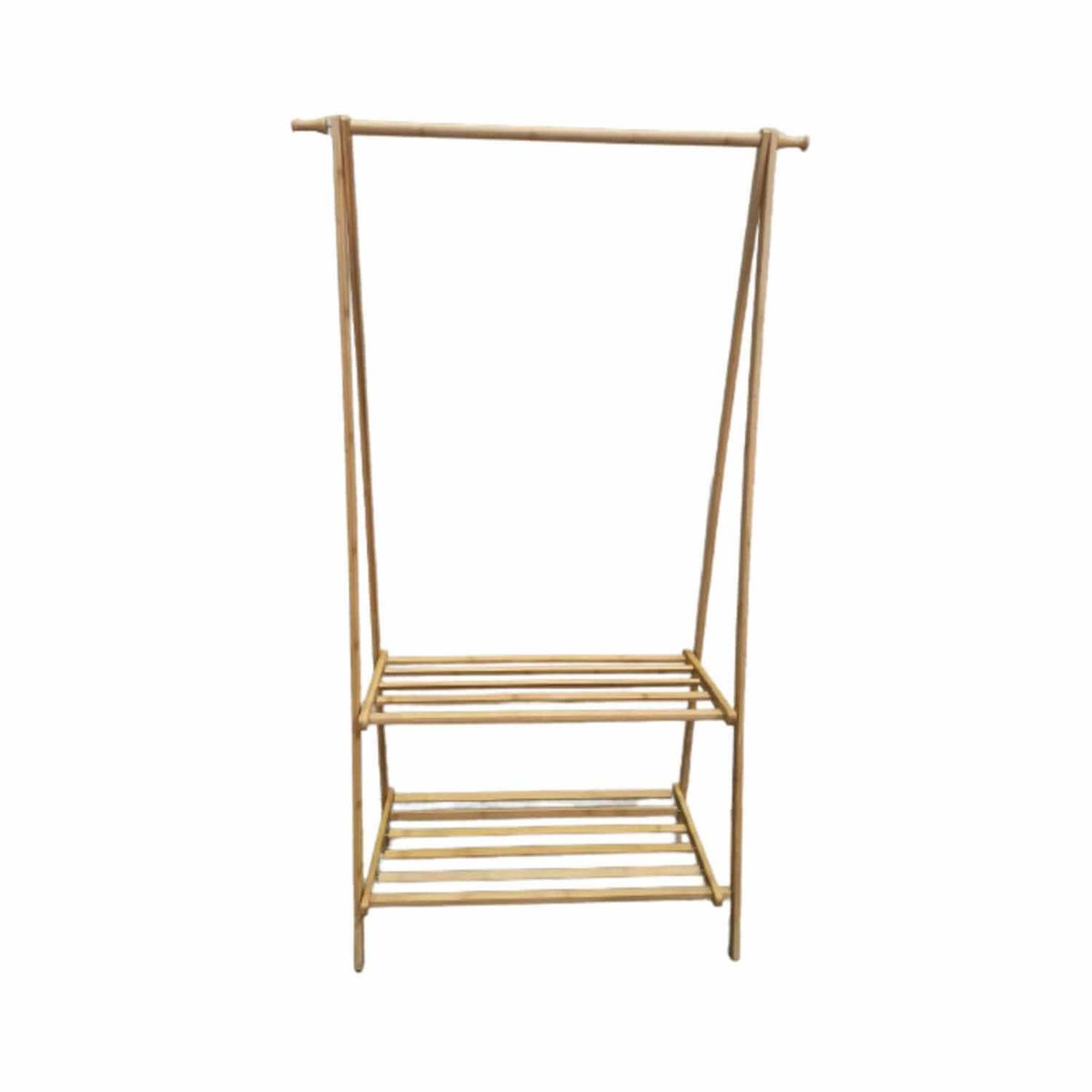 GENERICO - Perchero organizador de ropa 2 niveles madera