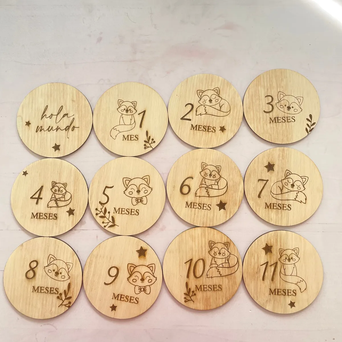 GENERICO - Madera cumple mes para bebés