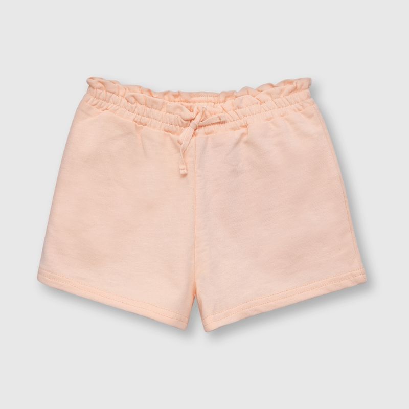 COLLOKY - Short de bebe niña cintura recogida damasco (3 a 36 meses)
