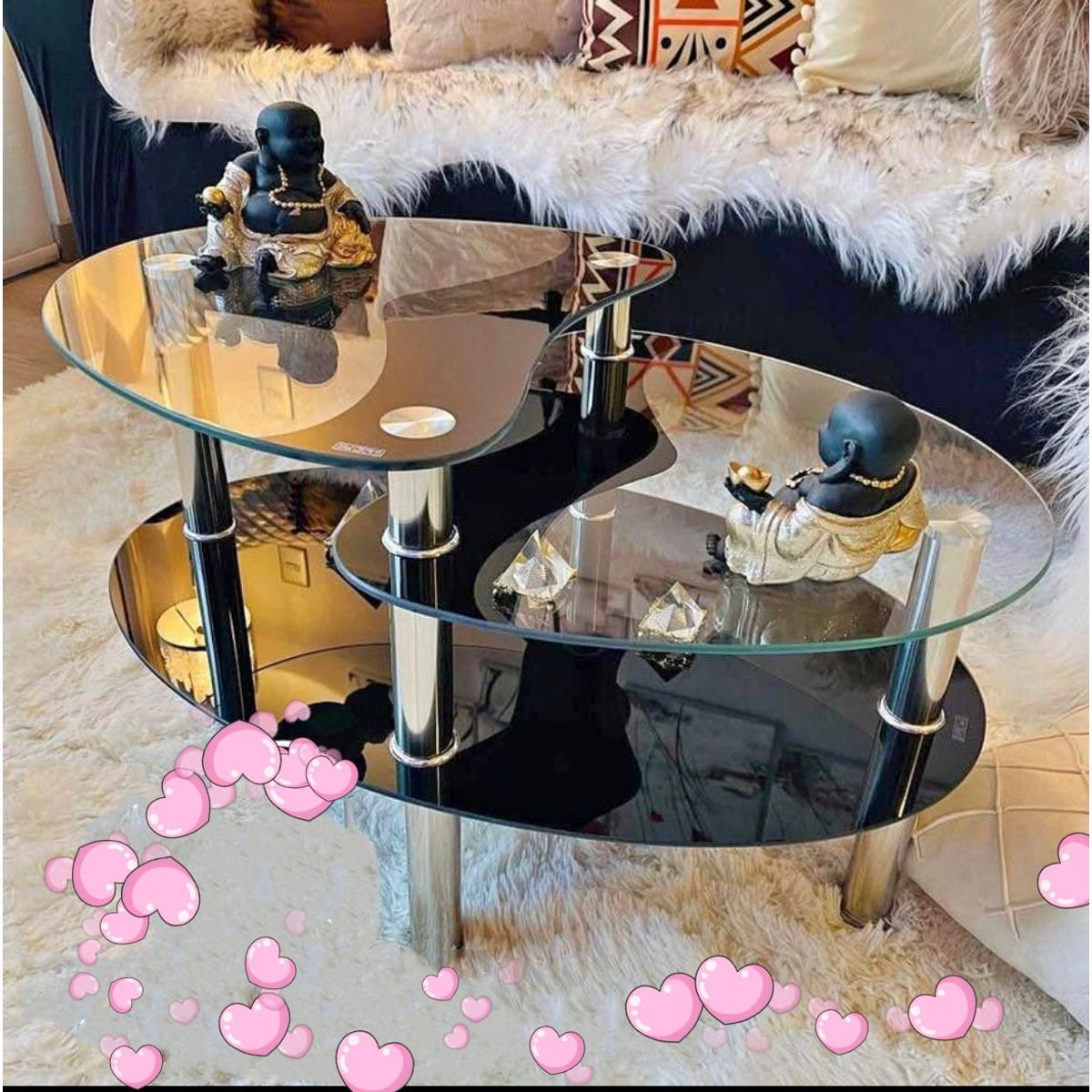 OEM - Mesa de Centro de Vidrio Templado Ovalado A25 N704543