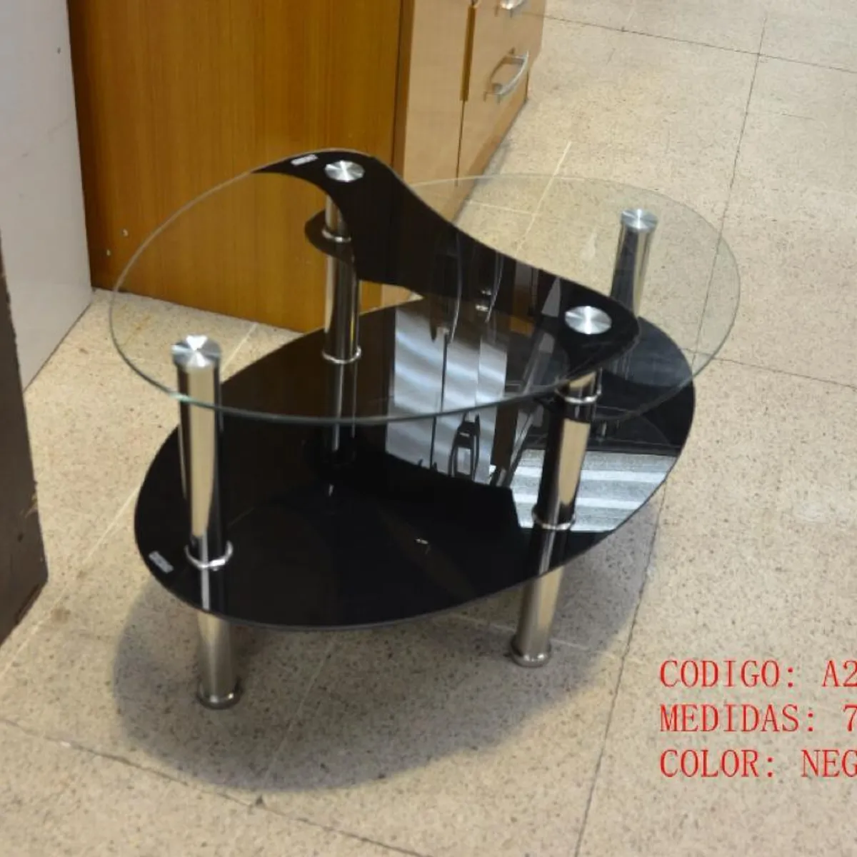 OEM - Mesa de Centro de Vidrio Templado Ovalado A25 N704543