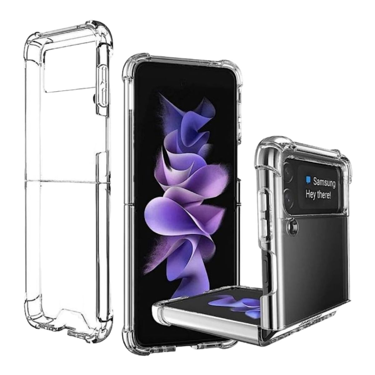 GENERICO - CARCASA PARA SAMSUNG Z FLIP 3 TRANSPARENTE ANTIGOLPE