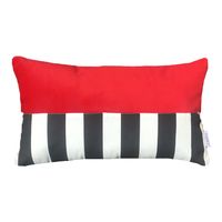 Cojin Decorativo diseño Rojo Rayas Blanco y Negro 50x30 Relleno