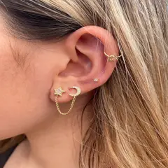 GENERICO - Aros Mujer Estrella Luna Philippa Joyas