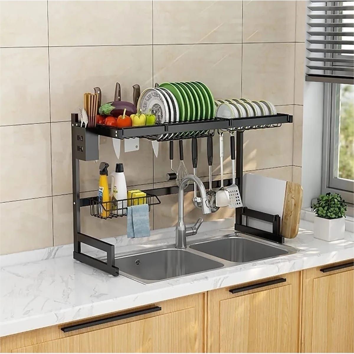 GENERICO - Seca Platos Escurridor De Loza 85 Cm 2 Niveles.