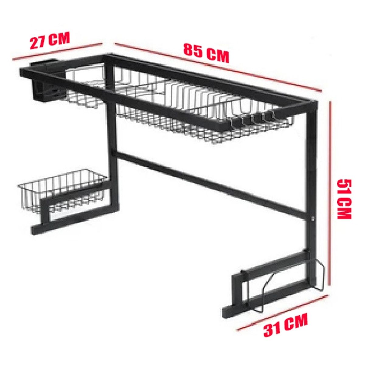 GENERICO - Seca Platos Escurridor De Loza 85 Cm 2 Niveles.