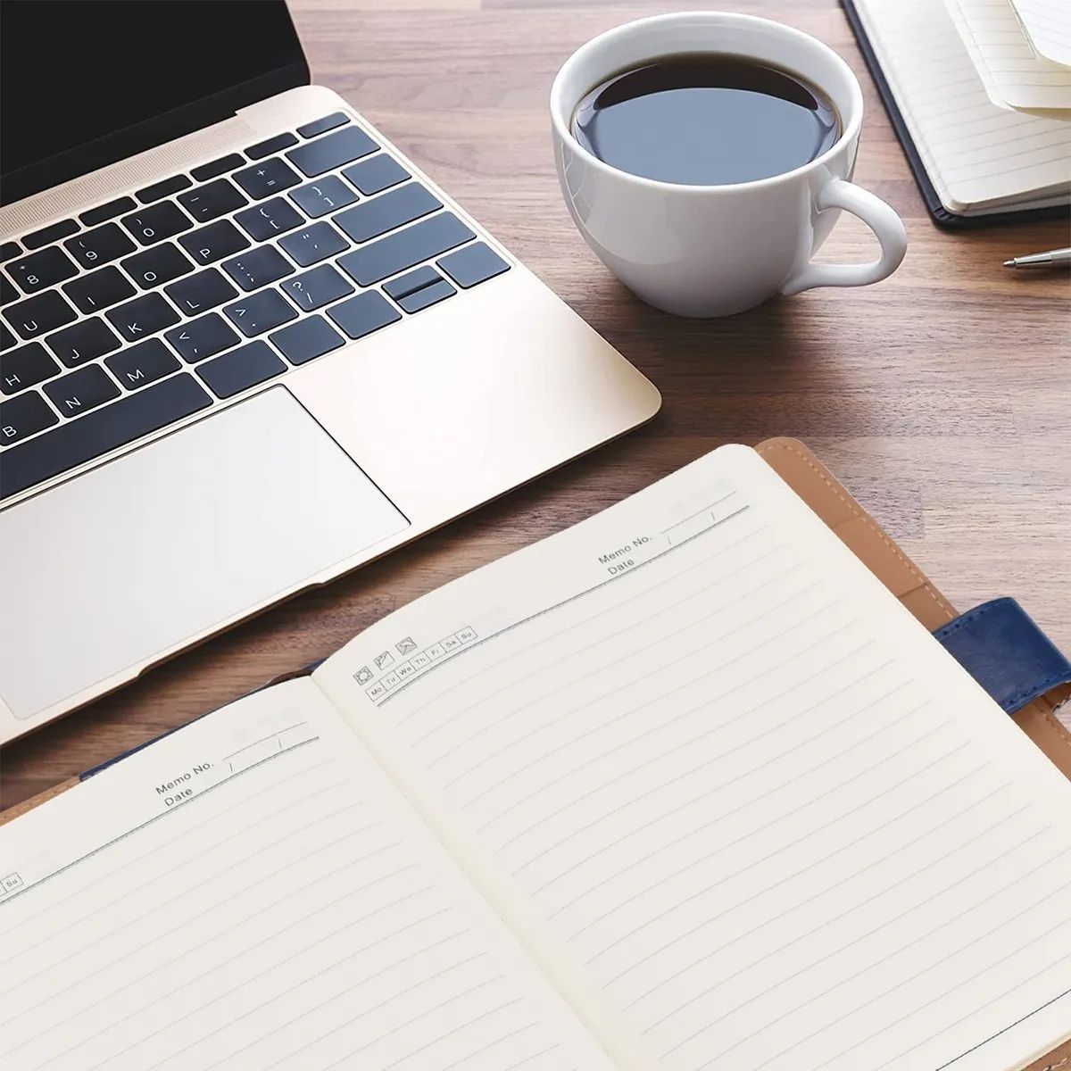 KUANGYE - Cuaderno Elegante De Tapa Dura Con Forro De Piel Sintética