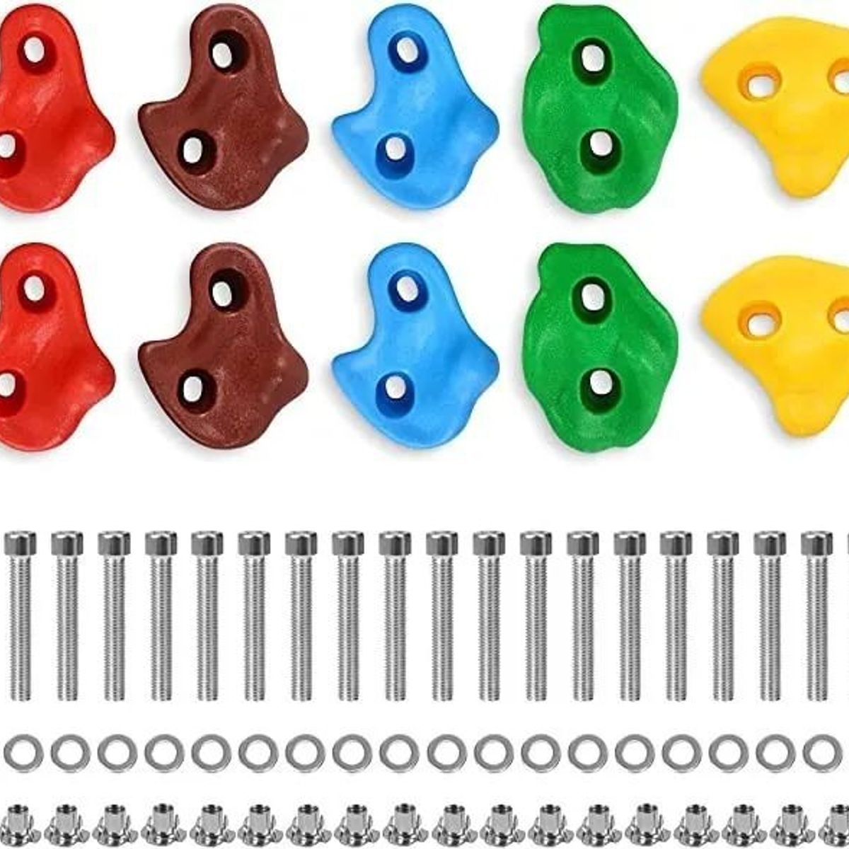 KUANGYE - Pack 32 Presas Piedras De Escalada Niños Con Tuercas Madera