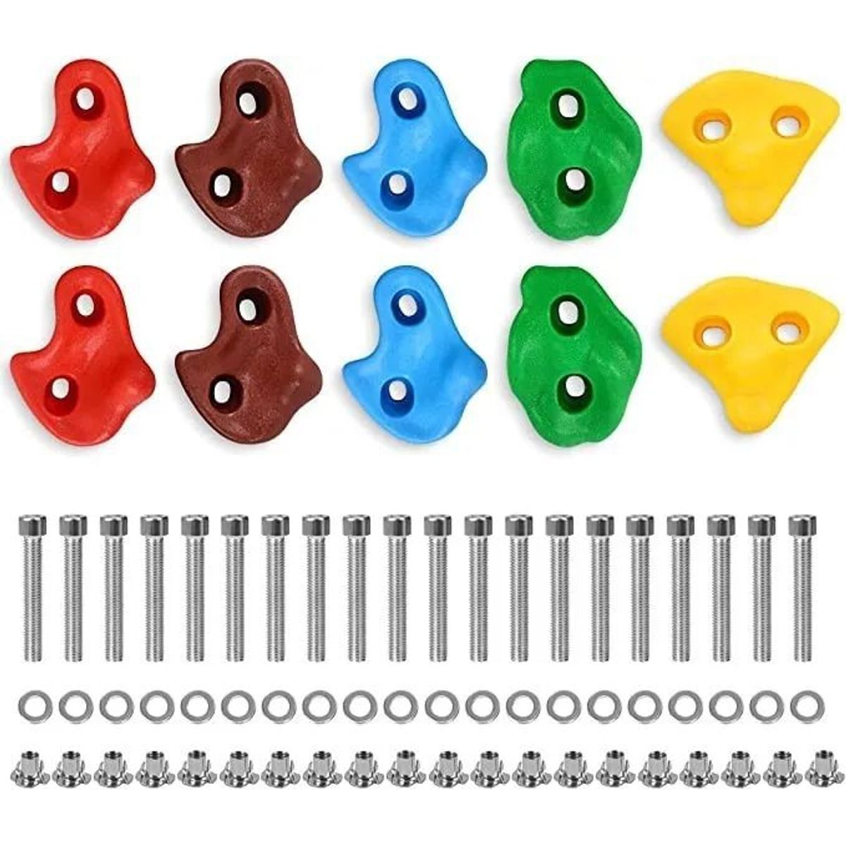 KUANGYE - Pack 32 Presas Piedras De Escalada Niños Con Tuercas Madera