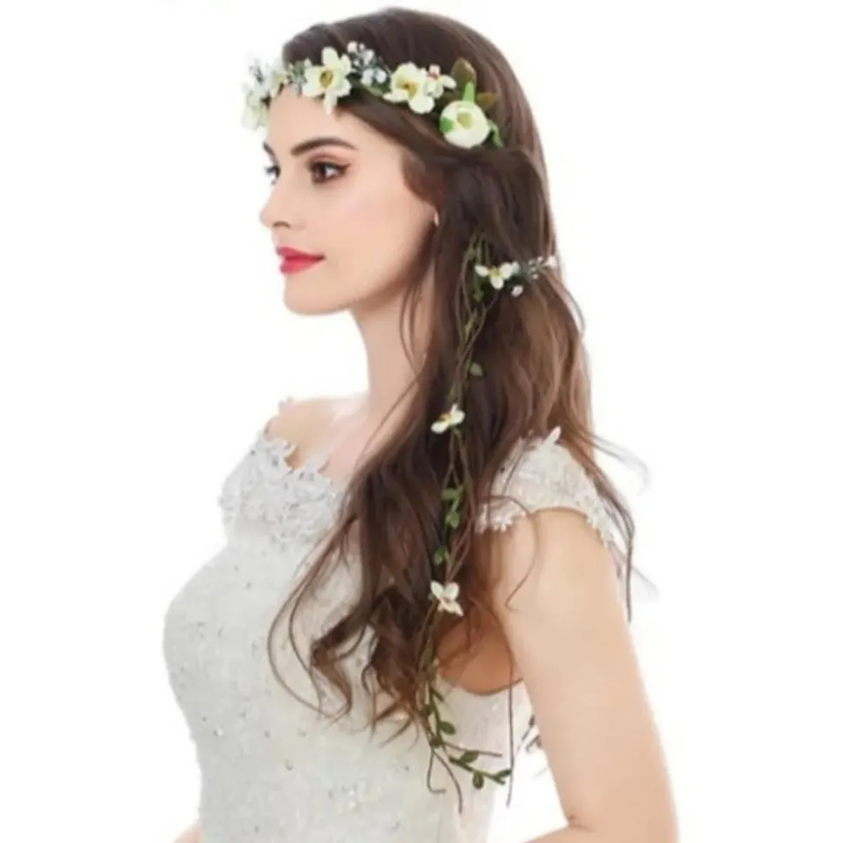 KUANGYE - Corona De Flores Para Cabello Regalo Mujer Fiestas Disfraces