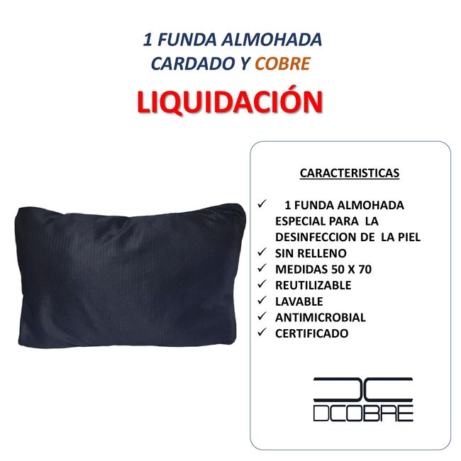 DCOBRE - 1 FUNDA ALMOHADA COLOR NEGRO CARDADA   Y COBRE VERDADERO