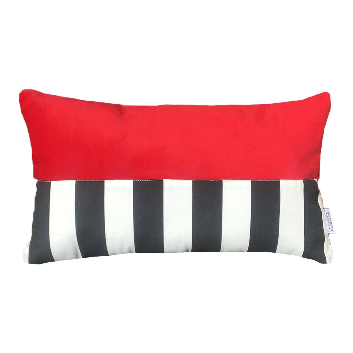 ELIZABETH PEPER - Funda Cojin Decorativo diseño Rojo Rayas Blanco y Negro 50x30.